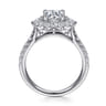 Astor - Unique 14K White Gold Round Halo Diamond Engagement Ring - 1 ct