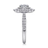 Astor - Unique 14K White Gold Round Halo Diamond Engagement Ring - 1 ct