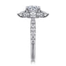 Astor - Unique 14K White Gold Round Halo Diamond Engagement Ring - 0.95 ct