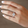 Astor - Unique 14K White Gold Round Halo Diamond Engagement Ring - 0.95 ct