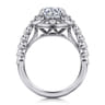 Memphis - Vintage Inspired 14K White Gold Round Halo Diamond Engagement Ring - 0.3 ct