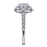 Memphis - Vintage Inspired 14K White Gold Round Halo Diamond Engagement Ring - 0.3 ct