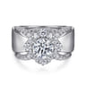 Alva - 14K White Gold Round Halo Diamond Engagement Ring - 0.66 ct