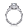 Alva - 14K White Gold Round Halo Diamond Engagement Ring - 0.66 ct