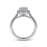 Idina - 14K White Gold Round Halo Diamond Engagement Ring - 0.34 ct