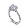 Idina - 14K White Gold Round Halo Diamond Engagement Ring - 0.34 ct