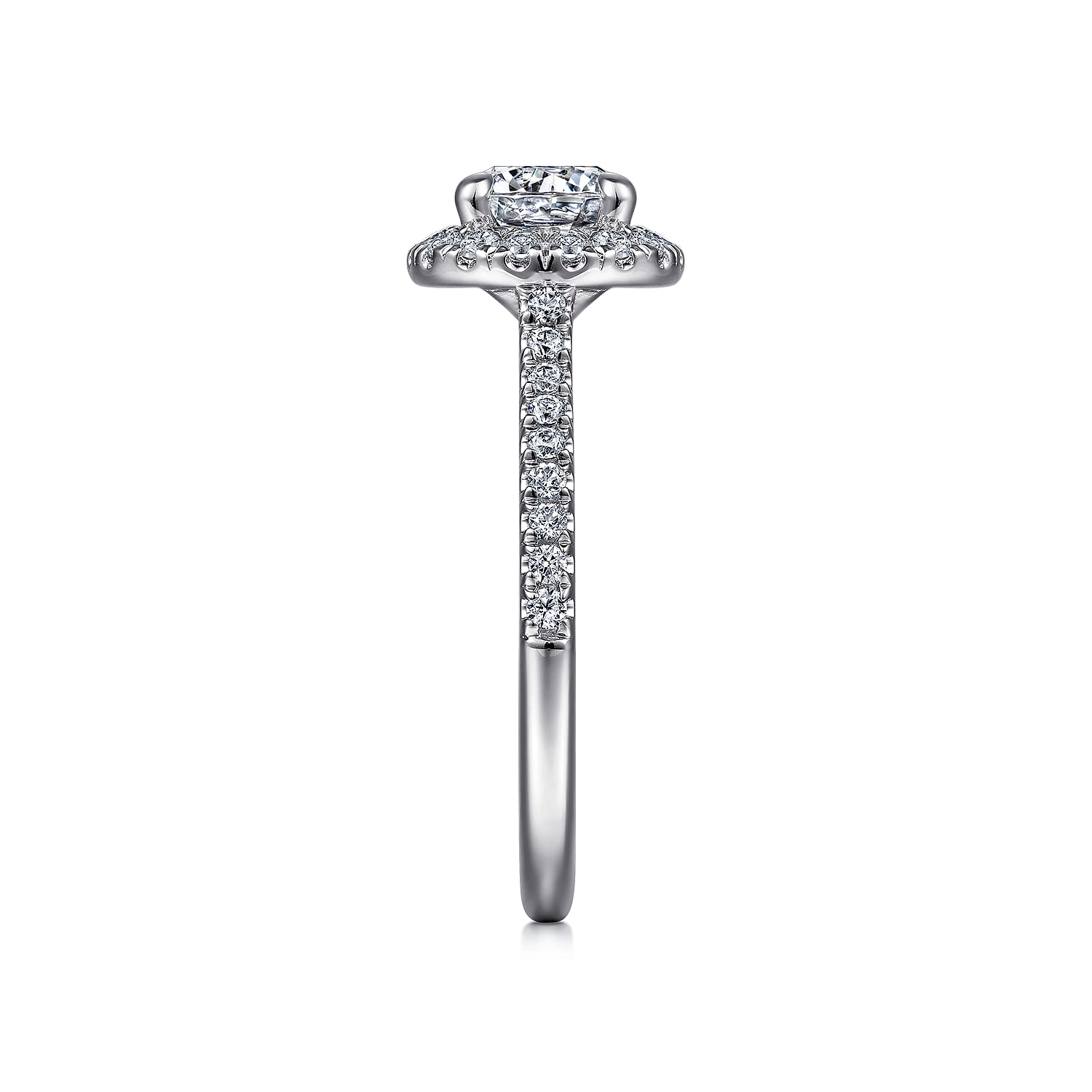 Idina - 14K White Gold Round Halo Diamond Engagement Ring - 0.34 ct - Shot 5