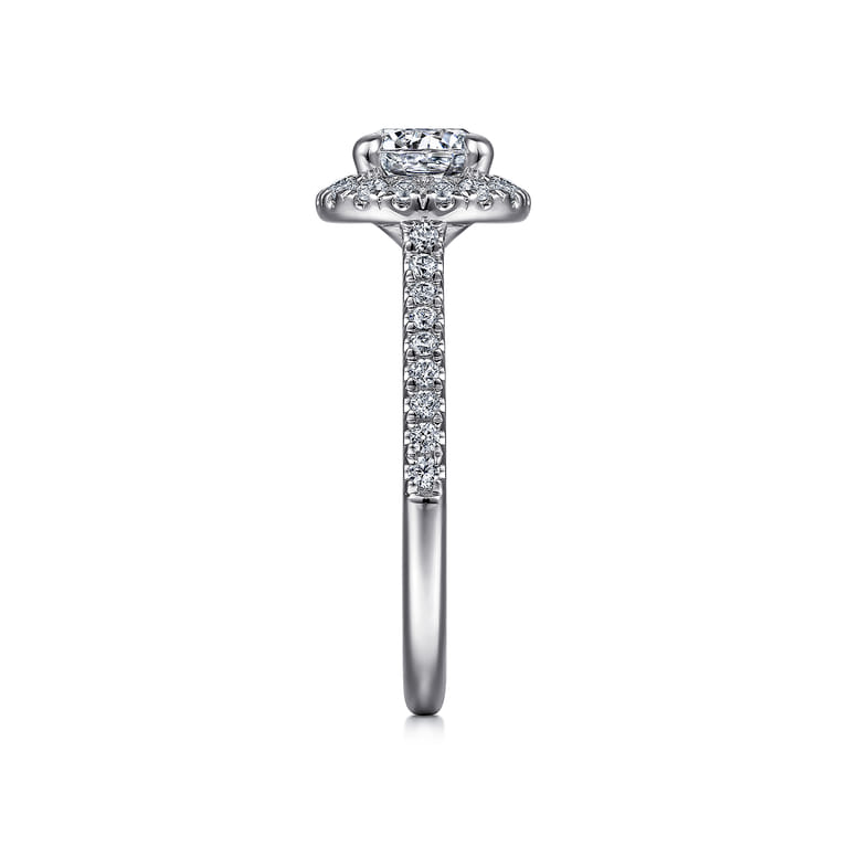 Idina - 14K White Gold Round Halo Diamond Engagement Ring - 0.34 ct - Shot 5