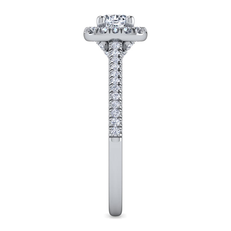 Blossom - 14K White Gold Round Halo Diamond Engagement Ring - 0.28 ct - Shot 5