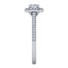 Blossom - 14K White Gold Round Halo Diamond Engagement Ring - 0.28 ct