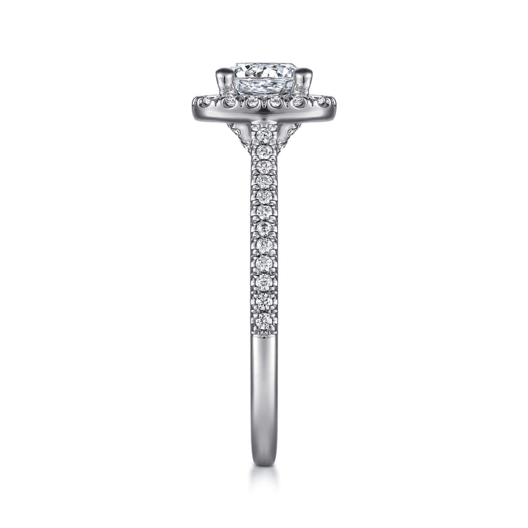 Blossom - 14K White Gold Round Halo Diamond Engagement Ring - 0.32 ct - Shot 5