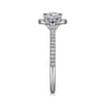 Blossom - 14K White Gold Round Halo Diamond Engagement Ring - 0.32 ct