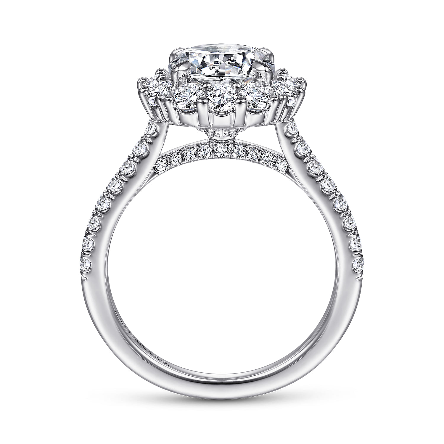 Charmaine - 14K White Gold Round Halo Diamond Engagement Ring - 1 ct - Shot 2