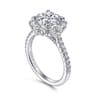 Charmaine - 14K White Gold Round Halo Diamond Engagement Ring - 1 ct