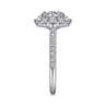 Charmaine - 14K White Gold Round Halo Diamond Engagement Ring - 1 ct