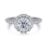 Hamilton - 14K White Gold Round Halo Diamond Engagement Ring - 0.7 ct