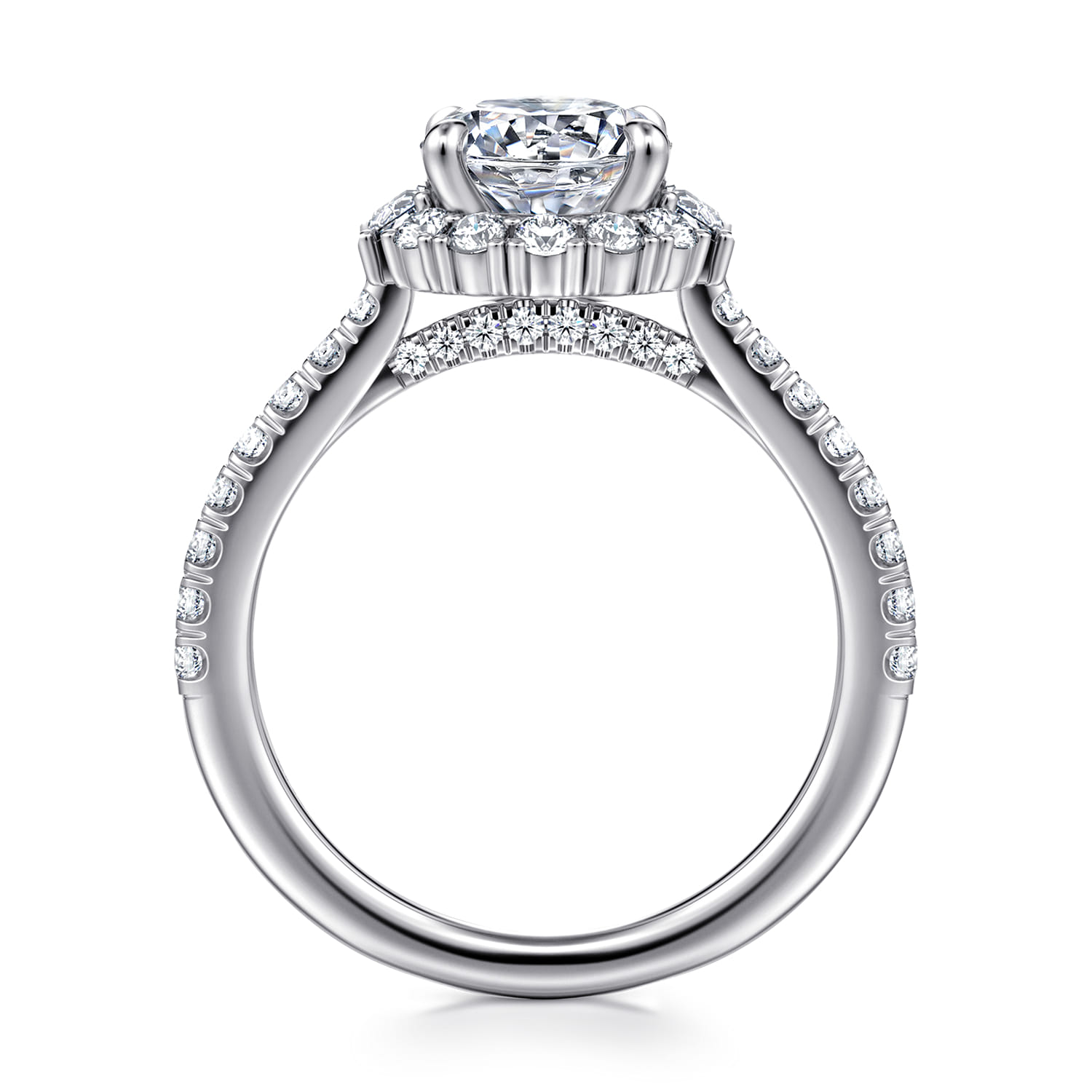 Hamilton - 14K White Gold Round Halo Diamond Engagement Ring - 0.7 ct - Shot 2