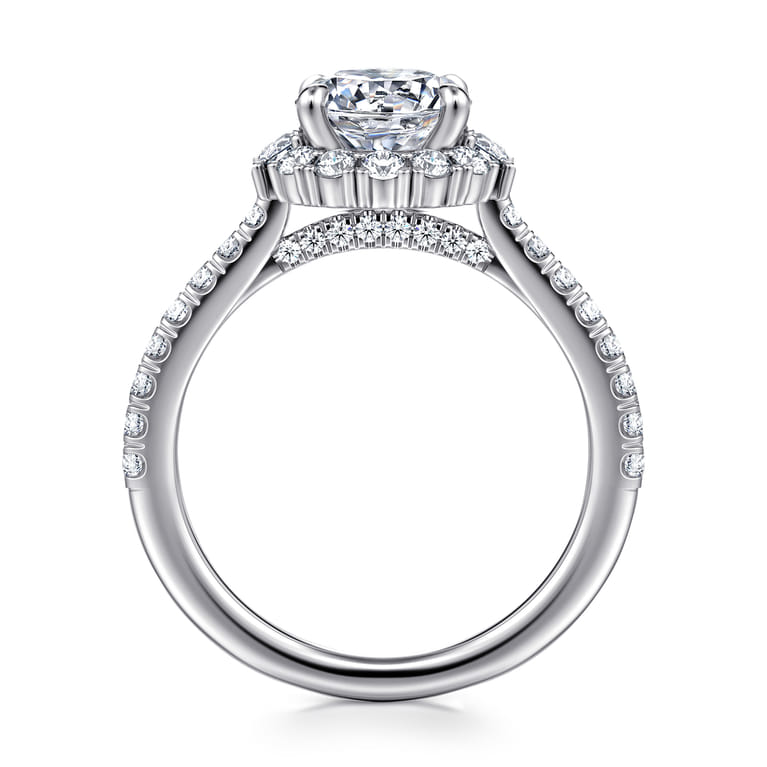 Hamilton - 14K White Gold Round Halo Diamond Engagement Ring - 0.7 ct - Shot 2