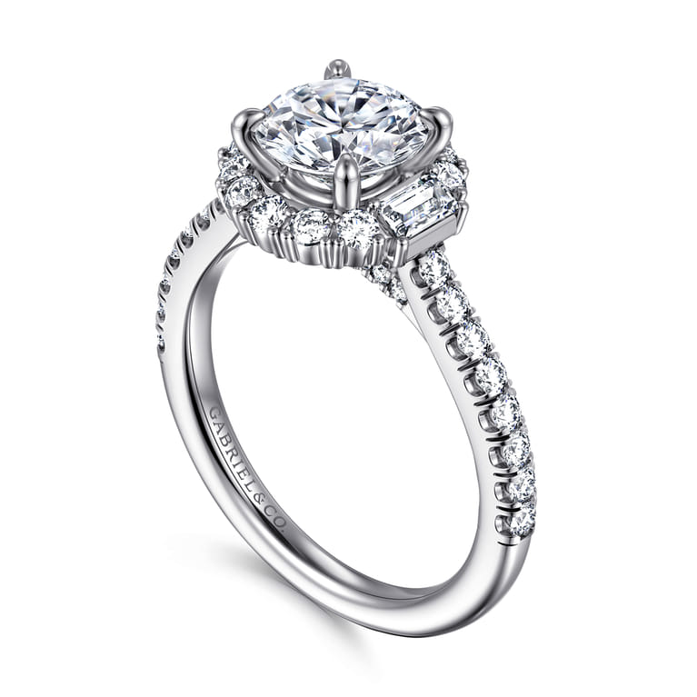 Hamilton - 14K White Gold Round Halo Diamond Engagement Ring - 0.7 ct - Shot 3