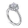 Hamilton - 14K White Gold Round Halo Diamond Engagement Ring - 0.7 ct