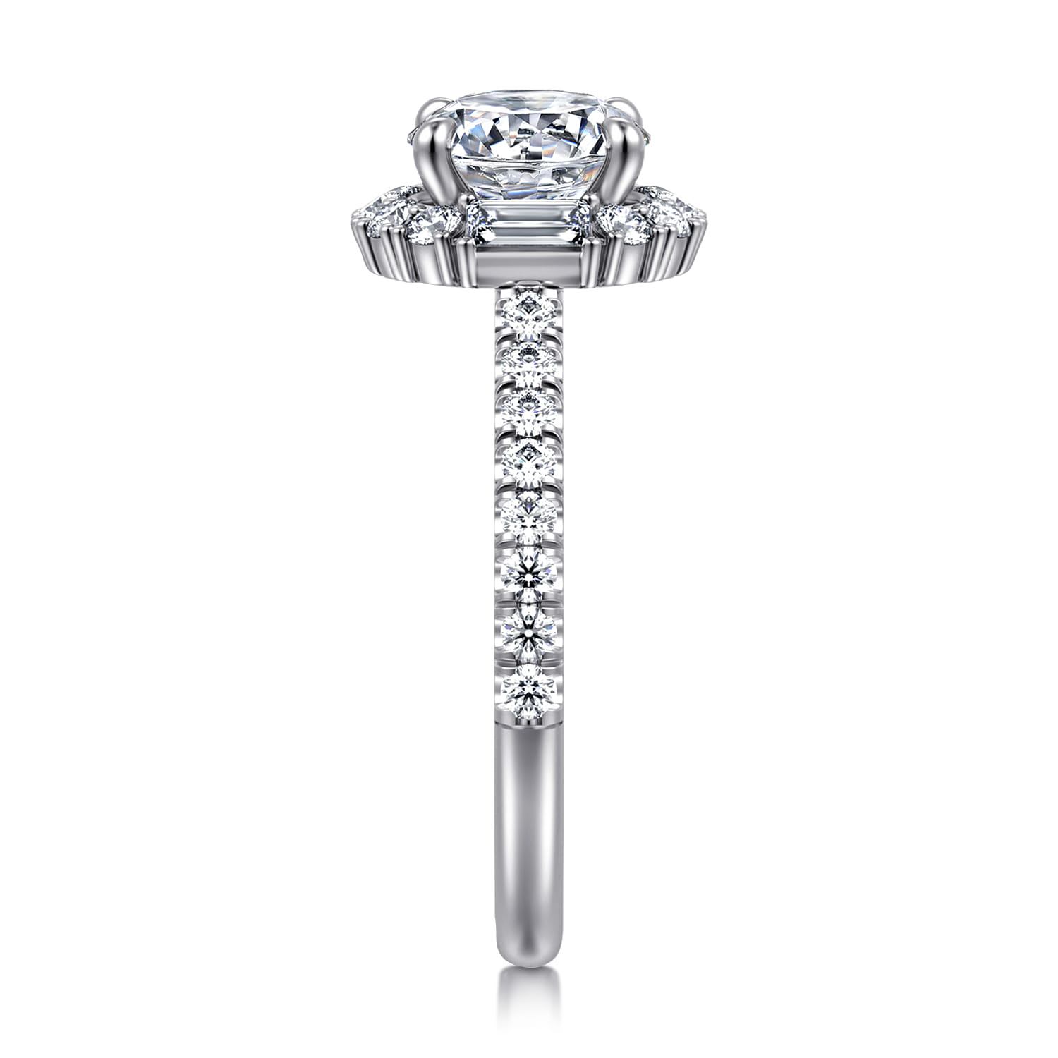 Hamilton - 14K White Gold Round Halo Diamond Engagement Ring - 0.7 ct - Shot 4