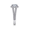 Rainier - 14K White Gold Cushion Halo Round Diamond Engagement Ring - 1 ct