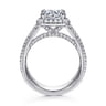 Zyra - 14K White Gold Cushion Halo Round Diamond Channel Set Engagement Ring - 1.75 ct