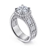 Zyra - 14K White Gold Cushion Halo Round Diamond Channel Set Engagement Ring - 1.75 ct
