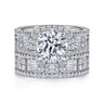 Zyra - 14K White Gold Cushion Halo Round Diamond Channel Set Engagement Ring - 1.75 ct
