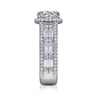 Zyra - 14K White Gold Cushion Halo Round Diamond Channel Set Engagement Ring - 1.75 ct