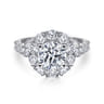 Rayna - 14K White Gold Round Halo Diamond Engagement Ring - 1.95 ct