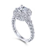 Rayna - 14K White Gold Round Halo Diamond Engagement Ring - 1.95 ct
