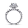Idalia - 14K White Gold Fancy Halo Round Diamond Engagement Ring - 0.37 ct