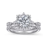 Idalia - 14K White Gold Fancy Halo Round Diamond Engagement Ring - 0.37 ct