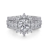 Clarence - 14K White Gold Fancy Halo Round Diamond Engagement Ring - 2.32 ct