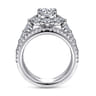 Clarence - 14K White Gold Fancy Halo Round Diamond Engagement Ring - 2.32 ct