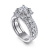 Clarence - 14K White Gold Fancy Halo Round Diamond Engagement Ring - 2.32 ct
