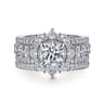 Clarence - 14K White Gold Fancy Halo Round Diamond Engagement Ring - 2.32 ct