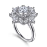 Lincoln - 14K White Gold Fancy halo Round Diamond Engagement Ring - 2.41 ct