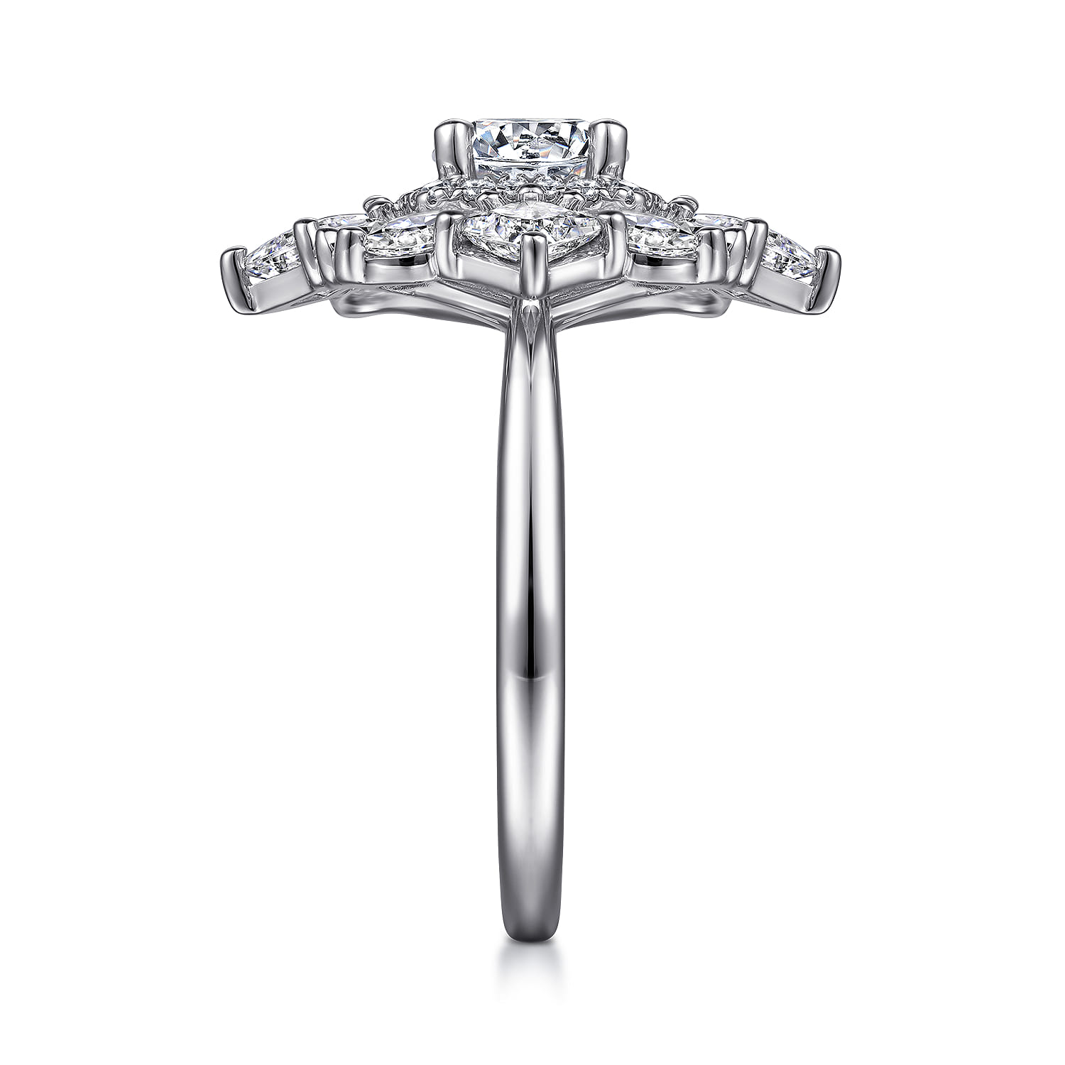 Lincoln - 14K White Gold Fancy halo Round Diamond Engagement Ring - 2.41 ct - Shot 5