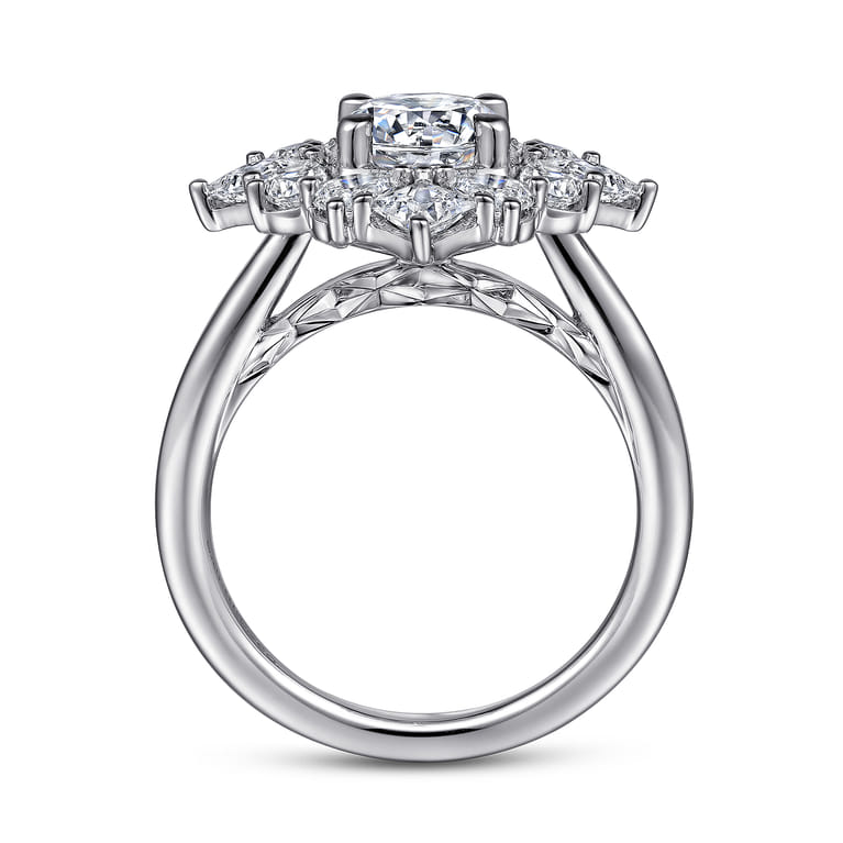 Liv - 14K White Gold Fancy Halo Round Diamond Engagement Ring - 1.52 ct - Shot 2