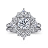 Liv - 14K White Gold Fancy Halo Round Diamond Engagement Ring - 1.52 ct