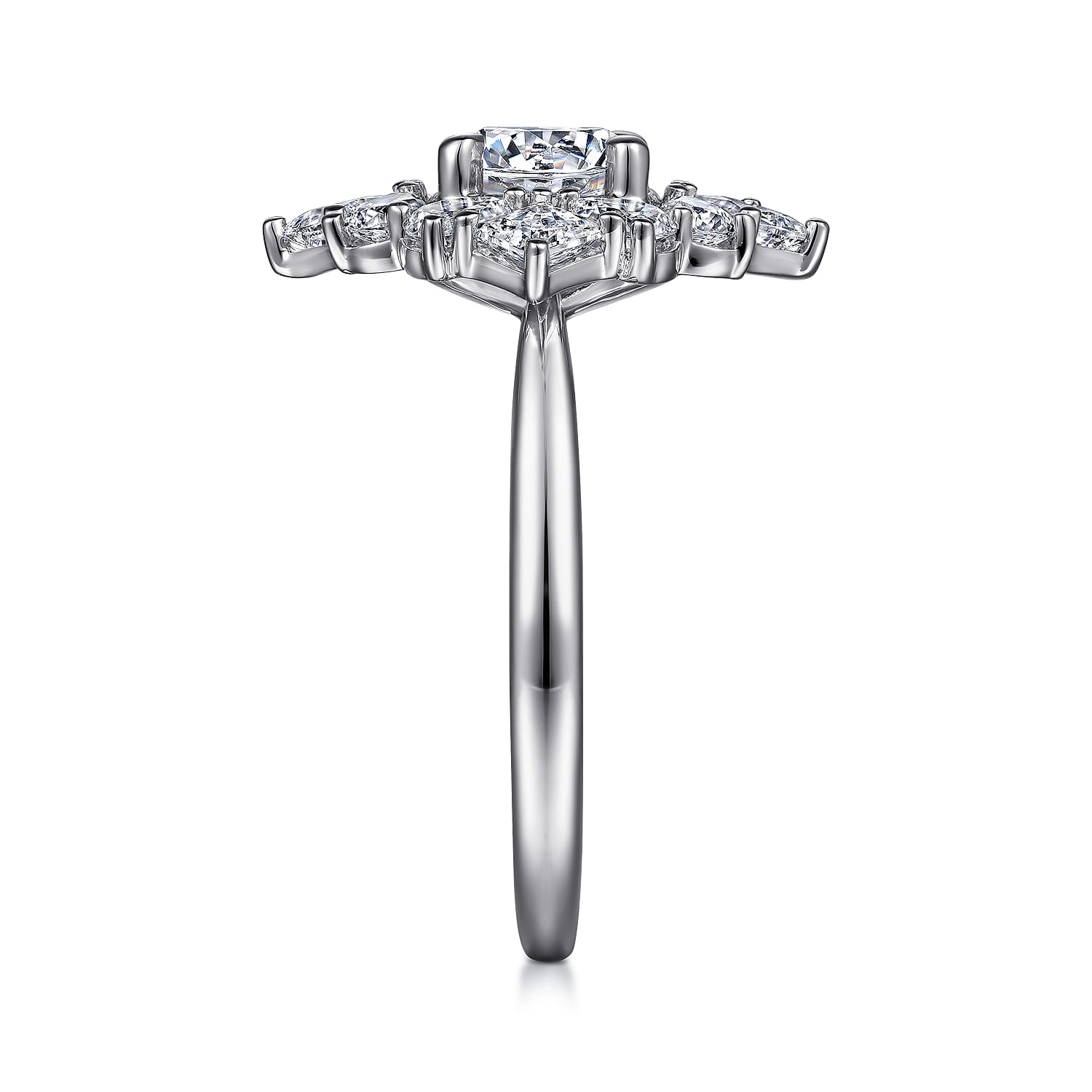 Liv - 14K White Gold Fancy Halo Round Diamond Engagement Ring - 1.52 ct - Shot 5