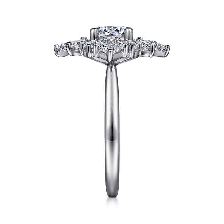 Liv - 14K White Gold Fancy Halo Round Diamond Engagement Ring - 1.52 ct - Shot 5