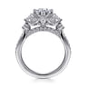 Alexandria - 14K White Gold Floral Halo Round Diamond Engagement Ring - 0.83 ct