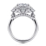 Alexandria - 14K White Gold Floral Halo Round Diamond Engagement Ring - 0.96 ct
