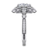Alexandria - 14K White Gold Floral Halo Round Diamond Engagement Ring - 0.96 ct