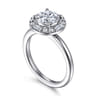 Cammie - 14K White Gold Halo Round Diamond Engagement Ring - 0.4 ct