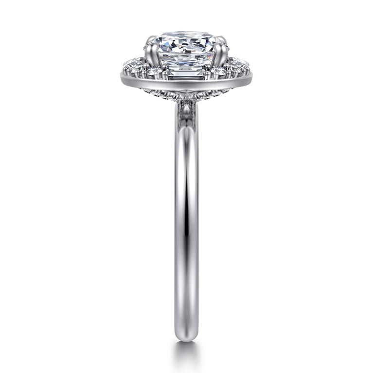 Cammie - 14K White Gold Halo Round Diamond Engagement Ring - 0.4 ct - Shot 4
