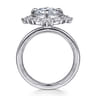 Fernanda - 14K White Gold Compass Prong Round Halo Diamond Engagement Ring - 0.65 ct